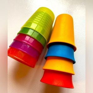 Lot of kids cups Tupperware & IKEA brands Assorted colors dishwasher safe.